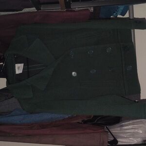 Cabi Green Knit Pea Coat Sweater Jacket Size Medium
